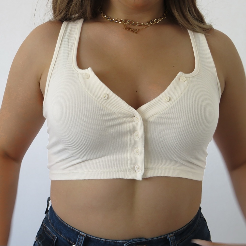 Vanilla Button Cropped Top